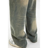 AIDASE  -  Men's Segmentation Design To Do Old Washed Jeans, Autumn and Winter American Fashion  Loose Retro Straight Leg Wide Leg Pants aidase-shop