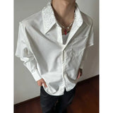 AIDASE  -  Chinese Style Embroidered Flower Collar Shirt Summer High-end Handsome Loose-fitting Shirt Ice Silk Drape Long-sleeved Jacket aidase-shop
