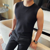 AIDASE  -  Men's Summer Sleeveless Vest  Breathable Mesh-Knit Fabric  Textured Crew Neck  Relaxed Fit  Casual Versatile Styling aidase-shop