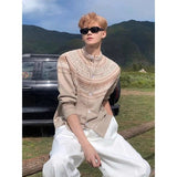 AIDASE  -  American Fair Isle Knitted irt Men Women Autumn Outerwear Lazy Loose Sle Sweater Cardigan Casual Wear Nylon Polyester aidase-shop