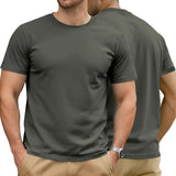AIDASE  -  Men's Cotton Solid T-shirt Summer Casual Crew Neck Short Sleeve Sport Tee aidase-shop
