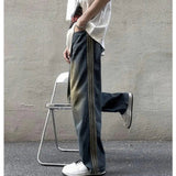 AIDASE  -  Retro Jeans Men's Versatile Loose Trendy Brand Handsome Striped Straight Pants aidase-shop