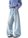 AIDASE  -  New Men's Vintage Washed Side Stripe Jeans Y2K Streetwear Patchwork Design Baggy Denim Pants Casual Punk Straight Jean aidase-shop