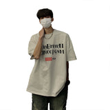 AIDASE  -  Korean Style Men's Crewneck Letter TShirt Short Sleeve Casual Baggy Short Sevee Tops Summer Streetwear Party Couple aidase-shop