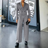 AIDASE  -  Spring and Autumn Men's New Loose Long sleeved Novelty Small Suit Straight leg Pants Two piece Men's Set aidase-shop