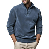 AIDASE  -  Autumn Winter Men Stand Collar Sweatshirt Casual Pullover Tops Fashion Half Zipper Long Sleeve Hoodie Pullover Sweatshirts Man aidase-shop