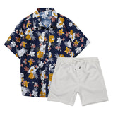 AIDASE  -  Business Attire For Men Mens 2 Piece Beach Vacation Set Shirts And Shorts Suit Outfits Bed Suits спортивный костюм мужской aidase-shop