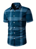 AIDASE  -  Classic Simple Geometric Lines Digital Printing Men's Business Summer Wide Loose Shoulder Short Sleeve aidase-shop