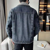 Aidase Coat for Men Plus Size Padded Warm Sherpa Winter 2024 Denim Jackets Man Gray Joker Low Price Worn of Fabric Casual Trendy aidase-shop