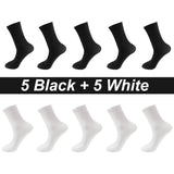AIDASE  -  10Pairs Men Socks Organic Cotton Breathable Black White Business Socks Casual Spring Summer for Male Plus Size EUR38-48 aidase-shop