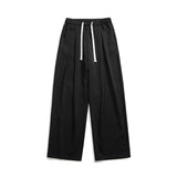 AIDASE  -  Spring Summer Coffee Casual  Ice Silk Pants Men's Trend Solid Pants Men Drape Mopping Pants Straight Loose Wide-leg Trousers aidase-shop
