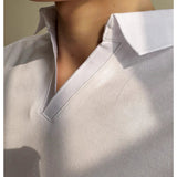 AIDASE  -  High-quality Solid Color V-neck Men's Breathable Moisture-wicking Polo Shirt, Stretchable T-shirt for Casual Business Wear M-6XL aidase-shop