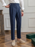 AIDASE  -  Naples Casual Business Attire Bottoms Men Slim Italian Gurkha Classic Trousers Comfortably Fit Your Curves Adjustable Waist aidase-shop