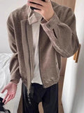AIDASE  -  American Retro Workwear Harington Jaet Men Loose Casual Trend Spring Autumn Plaid  Baseball Coat Youth ular aidase-shop