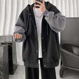 AIDASE  -  Casual Loose Men's Open Cardigan Jacket Autumn New Style Korean Version Splicing Hoodie Couple's Outfit Versatile Streetwear aidase-shop