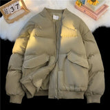 AIDASE  -  Japanese Baseball Collar Padded Jacket Men Winter Thick Padded Coat Warm Bread Clothes High-end Big Pocket Parka Puffer Jacket aidase-shop