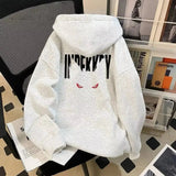 AIDASE  -  American Sle Demon Eye Print Hoodie Sweatirt Trendy High Street Autumn Winter Casual Loose Fit ex Cotton Polyester aidase-shop