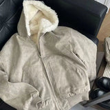 Aidase American Style Trendy Personalized Thick Men and Women Retro Hooded Sweatshirt for Couples Loose Casual for Autumn and Winter