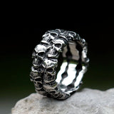 Aidase NEW Men's 316L stainless steel rings Unique Skull ring Vintage Aegishjalmur PUNK Jewelry Gifts aidase-shop