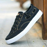 AIDASE  -  Men's Canvas Shoes Flat Low helpVulcanized Shoes Men's Sneakers New Men's Black Casual Canvas Shoes Men's Shoes Sneakers aidase-shop