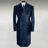 Aidase Corduroy Long Men Overcoat Black Loose Causal Jacket Gentlemen Double Breasted Warm Thick Business Daily Male Coat Custom Made aidase-shop