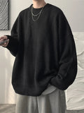 AIDASE  -  Autumn Crew Neck Solid Color Pullover Sweaters For Men Casual Y2K Knitted Sweater High Street Fashion Jumpers Hombre aidase-shop