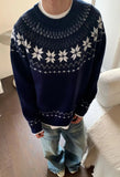 AIDASE  -  American Retro Cleanfit Light Knitted Fair Isle Sweater Men Women Autumn Winter Nordic Lazy Sle Knitwear Coat Casual Ciwalk aidase-shop