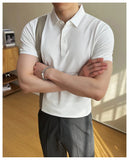 AIDASE  -  New Men's Stretchable Business Casual Polo Shirt, Fashion Slim Fit Short Sleeve T-Shirt, Available in Plus Sizes M-5XL. aidase-shop