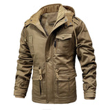 AIDASE  -  Winter Men's Fleece Jackets Thicken Hooded Outdoor Casual Coats Male Multi Pocket Warm Cargo jackets Cotton Parkas Man Outwear aidase-shop