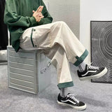 AIDASE  -  Work Pants for Men's Spring and Summer Trendy Brand Street-fried Wide-leg Pants Ins Hong Kong Style Versatile Nine-point Pants aidase-shop