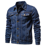 AIDASE  -  Men's Cotton Denim Jacket Autumn Winter Fashion Casual Slim Fit Outerwear Versatile Trendy Men's Clothing aidase-shop