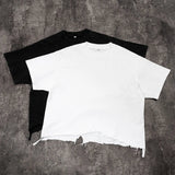 AIDASE  -  High Quality Cotton Vintage Boxy T Shirt For Men Distressed Streetwear Retro Casual Short Sleeve Tops Tee aidase-shop