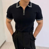 AIDASE  -  Ice Silk Knitted Thin Short Sleeved Men T-shirt Half Sleeved 2025 American Korea Fashion Male Tops Loose aidase-shop
