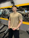 AIDASE  -  Men's Fashion High Elasticity Quick Drying Sports T-shirt Summer Ice Coat Casual Fitness Running Cuff Closed Short Sleeve aidase-shop