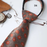 AIDASE  -  New Retro Brown Lazy Zipper Ties For Men Italian Polka Dot Formal Business Neckties 8cm Flower Striped Silk Tie Suit Accessories aidase-shop