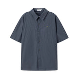 AIDASE  -  Summer New Striped Men Shirt Short Sleeve Loose Comfortable Male Tops Lapel Versatile Casual Fashion Menswear