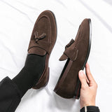 AIDASE  -  High Quality New Men's Tassel Pointed Soft Soled Gentleman's Moccasin Fashionable Comfortable Suede Breathable Casual Loafers aidase-shop