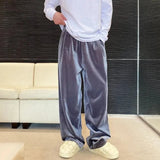 Aidase 2024 Autumn Straight Velour Men Pants High Waist Casual Wide Legs Pants Black Purple Loose Female Fashion Student Trousers New aidase-shop