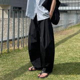 AIDASE  -  Handsome  Men's Wide Leg Pants Summer Straight Korean Solid Color Pleated Design Floor Length Trousers Men Clothing 9W3122 aidase-shop