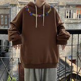 AIDASE  -  Autumn Colourful Letter Print Sweatshirt Fashion American Street Hooded Long Sleeve Trend Loose Pullover Top Men Women Clothing aidase-shop