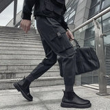 Aidase Male Trousers Black Slim Autumn Men's Cargo Pants Luxury Spandex Fashion Y2k Cotton Nylon Designer Street Loose Big Size Emo aidase-shop