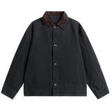 AIDASE  -  High Quality Autumn Cotton Casual Jackets Men Patchwork Vintage Style Outwear Male Loose Turn Down Collar Streetwear Jacket Coat aidase-shop