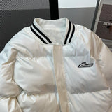 Aidase American Baseball Uniform PU Bomber Jacket Hip Hop Thickened Stand Collar Parkas Loose Versatile Couple Winter Coat aidase-shop