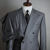 AIDASE  -  Classic Business Men's Suit Wedding Suits Comfort 2-Pieces Stripe Tailor-Made Groom Groomsman Formal Occasions Size Customized aidase-shop