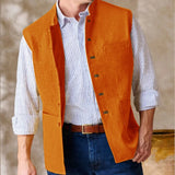 44.59Aidase Men Vests Sleeveless  Stand Up Collar Single Breasted Solid Color Lightweight Cardigan High Quality Male Outerwear chaleco aidase-shop