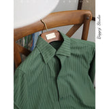 Aidase Italian One-Piece Collar Anti-Wrinkle Slim fit Old Qian Leisure Retro Artistic Yupi Gentleman Fashion Long sleeve Stripe aidase-shop