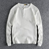 AIDASE  -  American Fashion Autumn Winter Men's Solid Color Simple Basic Casual Trendy Loose O-neck Long Sleeve T-shirts Male Top Clothes aidase-shop