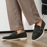 AIDASE  -  Suede Leather Men's Business Casual Shoes Handmade Double Buckle Loafers Leisure Slip on Flats Outdoor Male Driving Moccasins aidase-shop