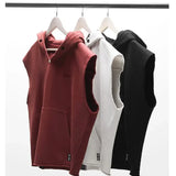 Aidase Bodybuilding Vest Men Sleeveless Hoodie Loose  Casual Versatile Gym Vest aidase-shop