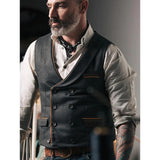 Aidase Waistcoat Western Men Double Breasted Chaleco Para Hombre Elegante Suits Vest Men Gothic Clothing Steampunk Sleeveless Jackets aidase-shop
